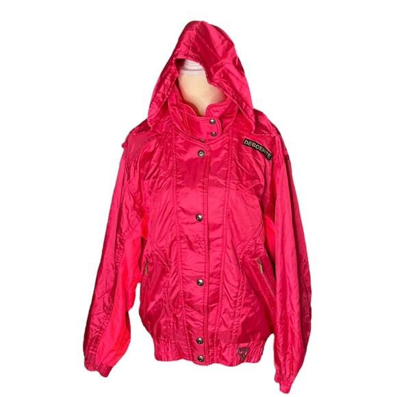 Vintage Descente Women’s Retro Style Snow Ski Jacket Hot Pink Rare US Size 10 - Picture 9 of 16